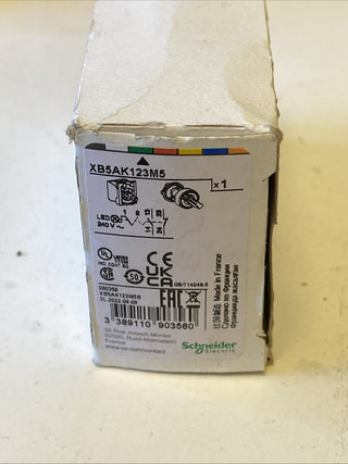 Schneider XB5AK123M5 Leuchtwahlschalter grün Ø 22 Knebel 2 Stellungen 240 V 1S+11