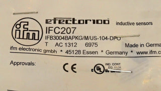 ifm efector 100 IFC207 Induktiver Sensor IFB3004BAPKG/US-104-DPO Näherungsschalt0