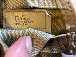 Cordura Nylon War Belt Y-Suspenders Khaki NEW adjustable NSN 8415-01-529-24562