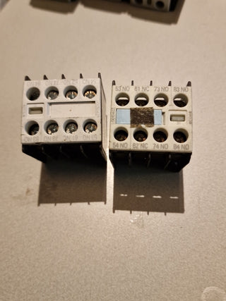 2x Siemens 3RH1911-1FA31 Hilfsschalterblock Hilfsschütz 3NO+1NC 4-polig Gebrauch4