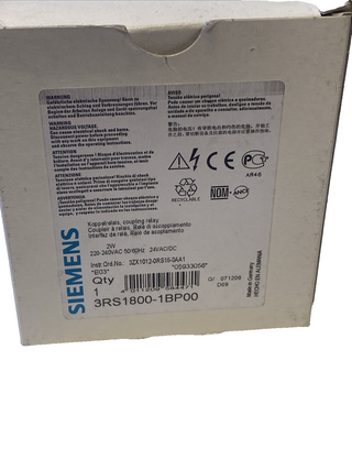 Siemens SIRIUS Koppelrelais 3RS1800-1BP00 | Neu & OVP | 2 Wechsler | 24V AC/DC &2