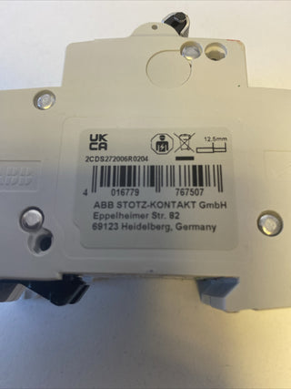ABB Stotz-Kontakt S202MT-C20 , Sicherungsautomat C-Char., 10 kA, 20 A, 2P , 2CDS5