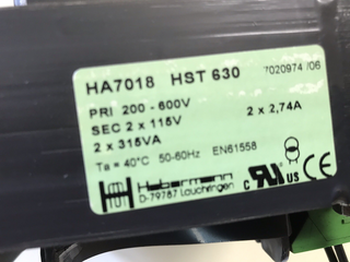 Habermann HA 7018 / HST630 Steuertransformator – 630 VA1