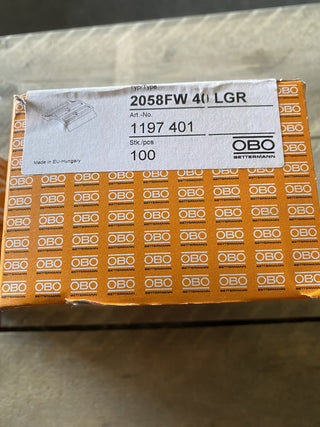 100X 2058 2 40 LGR, Doppelwanne 34-40mm, PP, lichtgrau, RAL 70350