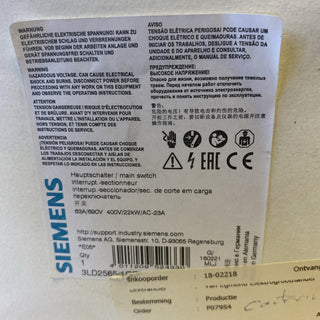 Siemens SENTRON 3LD2565-1GP51 Hauptschalter / Lasttrennschalter 63A 3-polig - NE0
