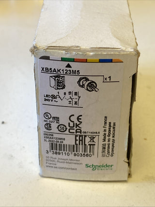 Schneider XB5AK123M5 Leuchtwahlschalter grün Ø 22 Knebel 2 Stellungen 240 V 1S+10