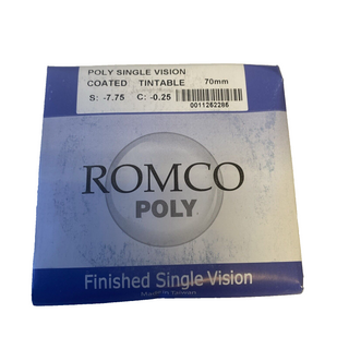 Rochester Optical Romco Poly Einstärkengläser tönbar S:-7.75 C:-1.25 70mm Neu1
