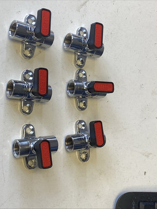 6x Aignep Mini-Kugelhahn 6490 – 1/4" IG/IG mit Montageflansch (Ghilux Serie)7