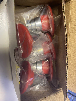 5X RB2-BS64-KARTON 22mm ROT 60mm PILZKAPPE DREH ZUM LÖSEN DRUCKKNOPF3