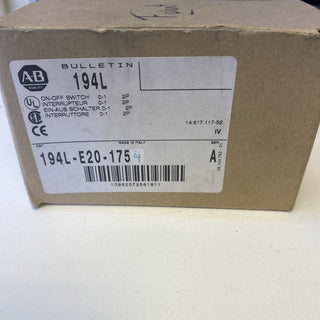Allen Bradley 194L-E20-1754 Lastschalter / Nockenschalter – 20A, 4-polig – NEU &0