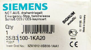 Siemens 3SB3 500-1KA20 3SB3500-1KA20 E: 01 NOT-AUS Drehentriegelt1