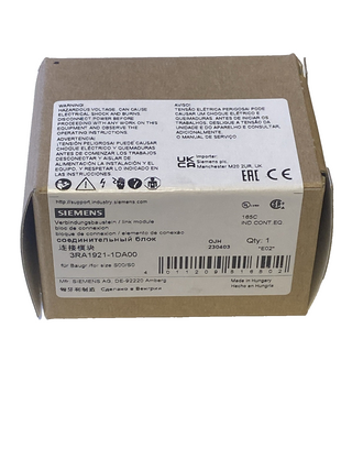 Siemens SIRIUS Verbindungsbaustein 3RA1921-1DA00 NEU OVP EAN 40112095165020