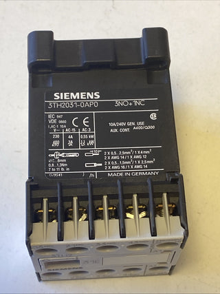 Siemens 3TH2031-0AP0 Hilfsschütz 3NO+1NC 24V AC neu o. OVP4