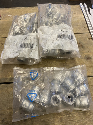 10x Reduziermuffe Nr. 240 verzinkt 3/4" x 1/2" Temperguss Fitting NEU2