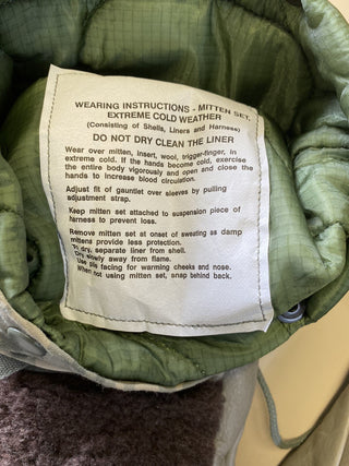 Vintage US Army Militär extrem kaltes Wetter Handschuhe Set Größe Medium mit Fut4