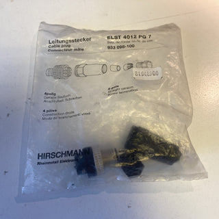 Hirschmann M12 Rundsteckverbinder Stecker 4-polig 4A neu0