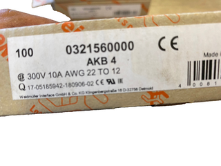 100x Weidmüller AKB 4 Durchgangsklemme 0321560000 – NEU & OVP – 4mm² 32A1