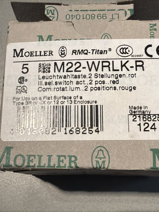 Moeller M22-WRLK-R Wahltaste Knebel schwarz M22 neu4
