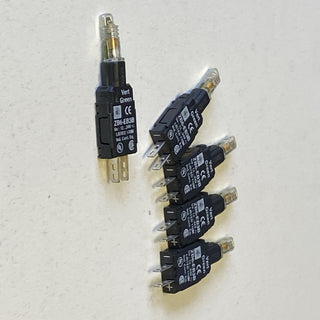 5x Lampenfassung, ZB6, grün Integral LED, 12-24 V5