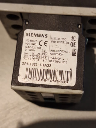 Siemens Sirius 3RT1023-1B..0 Leistungsschütz mit 3RH1921-1HA22 Hilfsschalter#25