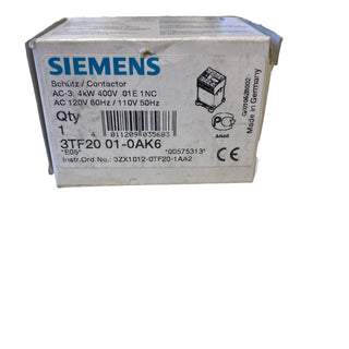 Siemens 3TF2001-0AK6 Kleinschütz Schütz 3-polig 110V AC 9A NEU OVP0