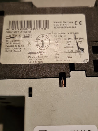 Siemens Leistungsschalter 3RV1021-1HA10 #112