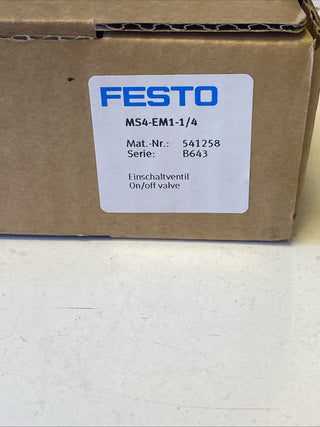 Festo MS4-EM1-1/4 541258 Einschaltventil / Absperrventil neu1