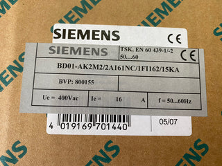 Siemens BD01-AK2M2/2A161NC/1FI162/15KA Abgangskasten | 16A | FI & LS | NEU/OVP0