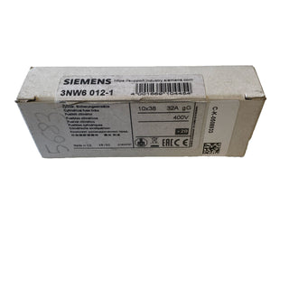Siemens 3NW6012-1 Zylindersicherung 10x38mm 32A gG 400V neu1
