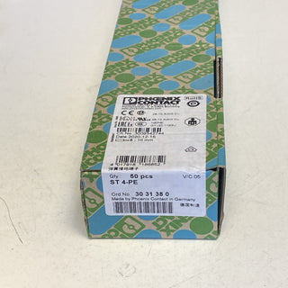 50x Phoenix Contact ST 4-PE 3031380 Zugfeder-Schutzleiterklemme -unused/OVP-