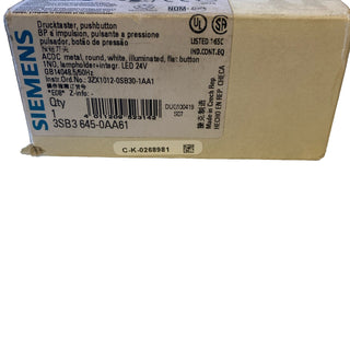 Siemens 3SB3645-0AA61 Drucktaster 22mm beleuchtet 3SB3 neu2