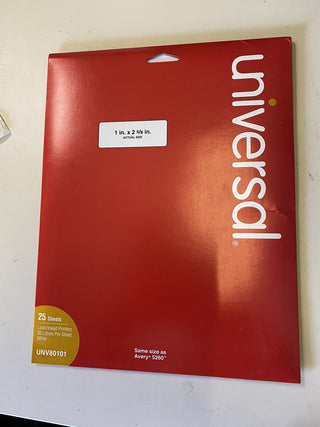 10X 25 Bogen a 30 Universeller Permanent-Laserdrucker Etiketten, 1" X 2 5/8, far1