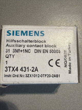 Siemens 3TX4431-2A Hilfsschalterblock (3 Schließer / 1 Öffner) – OVP /0