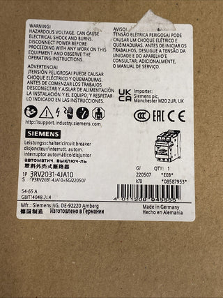 Siemens SIRIUS Leistungsschalter 3RV2031-4JA10 – NEU & OVP1