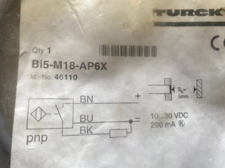 Turck Bi5-M18-AP6X Induktiver Näherungsschalter M18 PNP 4605000 – NEU0