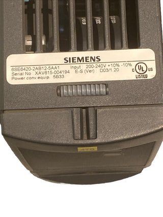 Siemens Micromaster 420 6SE6420-2AB12-5AA18