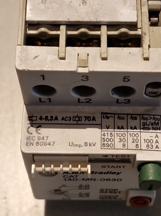 1x Allen-Bradley 140-MN-0630 Motorschutzschalter Motorstarter Ser.C gebraucht6