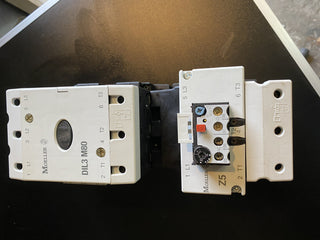Moeller DIL3M80 Leistungsschütz + Z5 Motorschutzrelais + 11S Hilfsschalter geb9