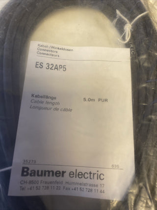 BAUMER ELECTRIC ES 32AP5 Induktiver Näherungsschalter M12 PNP NO NEU1