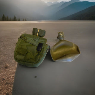 US MILITARY ISSUE 2 QT Canteen Cover mit Flasche olive drab neu13