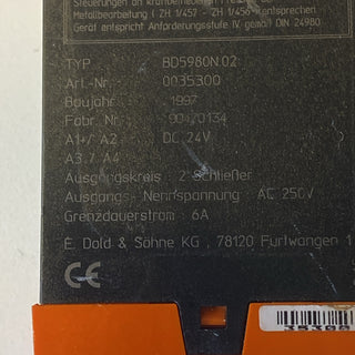 DOLD BD 5980N.02 SAFEMASTER – Zweihand-Sicherheitsrelais 24V3