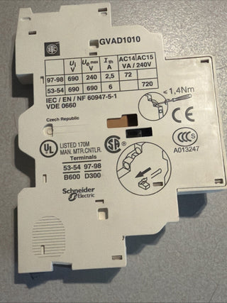 Schneider TeSys GVAD1010 Hilfsschalter 1NO+1NC neu o. OVP4