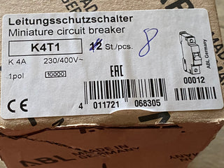 ABL Sursum K4T1 Leitungsschutzschalter 1P 230V 4kA neu1