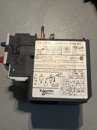 Telemecanique LRD07 Motorschutzrelais Überlastrelais 1,6–2,5A geb