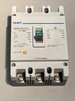 CHNT Plastic Circuit Breaker DZ20C-160/3300 160A 380V1
