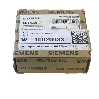 Siemens SENTRON 5SY4206-7 Leitungsschutzschalter C6A 2-polig 10kA – NEU & OVP