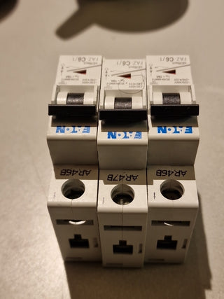 3X Eaton 278555 FAZ-C6/1 Leitungsschutzschalter 6 A 230 V/AC3