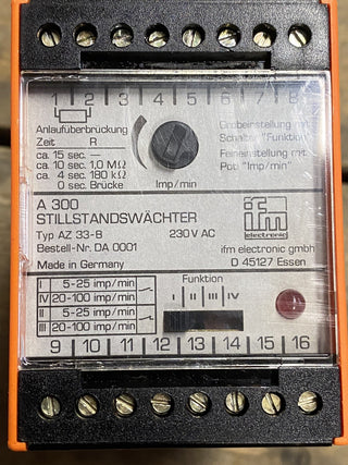 IFM A300 Stillstandswächter Monitor AZ 33-B (Bestell-Nr. DA0001) – Gebraucht2