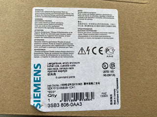 Siemens SIRIUS 3SB3 806-0AA3 Leergehäuse, 6 Befehlsstellen, IP65 – NEU & OVP1