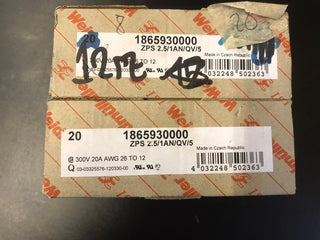 20x Weidmüller ZPS 2.5/1AN/QV/5 Kupplung 5-polig 1865930000 – NEU & OVP1